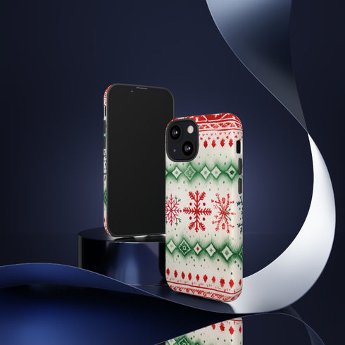 Icelandic Watercolor inspired by Christmas Sweaters - Impact Resistant Phone Case